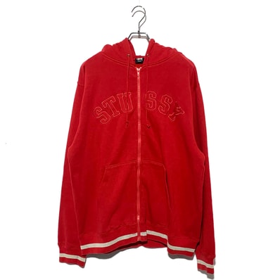 フロントロゴジップアップパーカー レッド