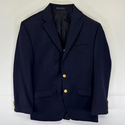 古着 ローレンラルフローレン LaurenRalphLauren テーラードジャケット ブレザー スーツ 金ボタン 36R ダークネイビー メンズ