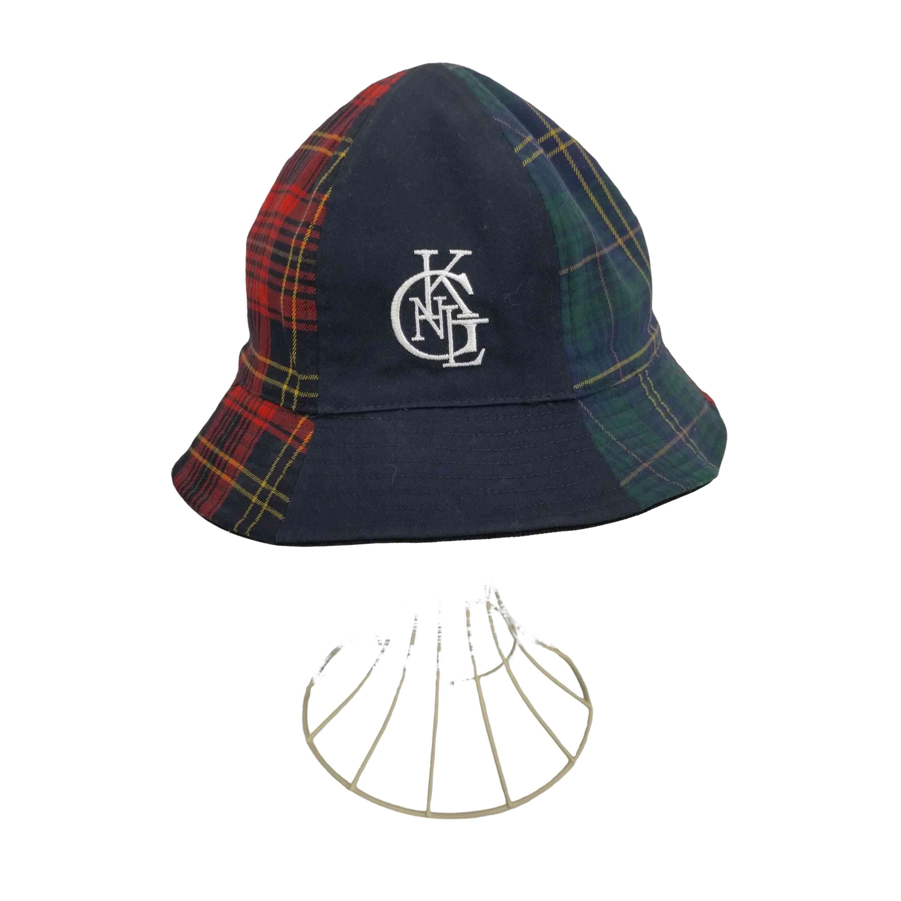 Work Leisure Rev Casual DKBLUE KHAKI リバーシブル トラディショナル チェック ハット【1141911330752】