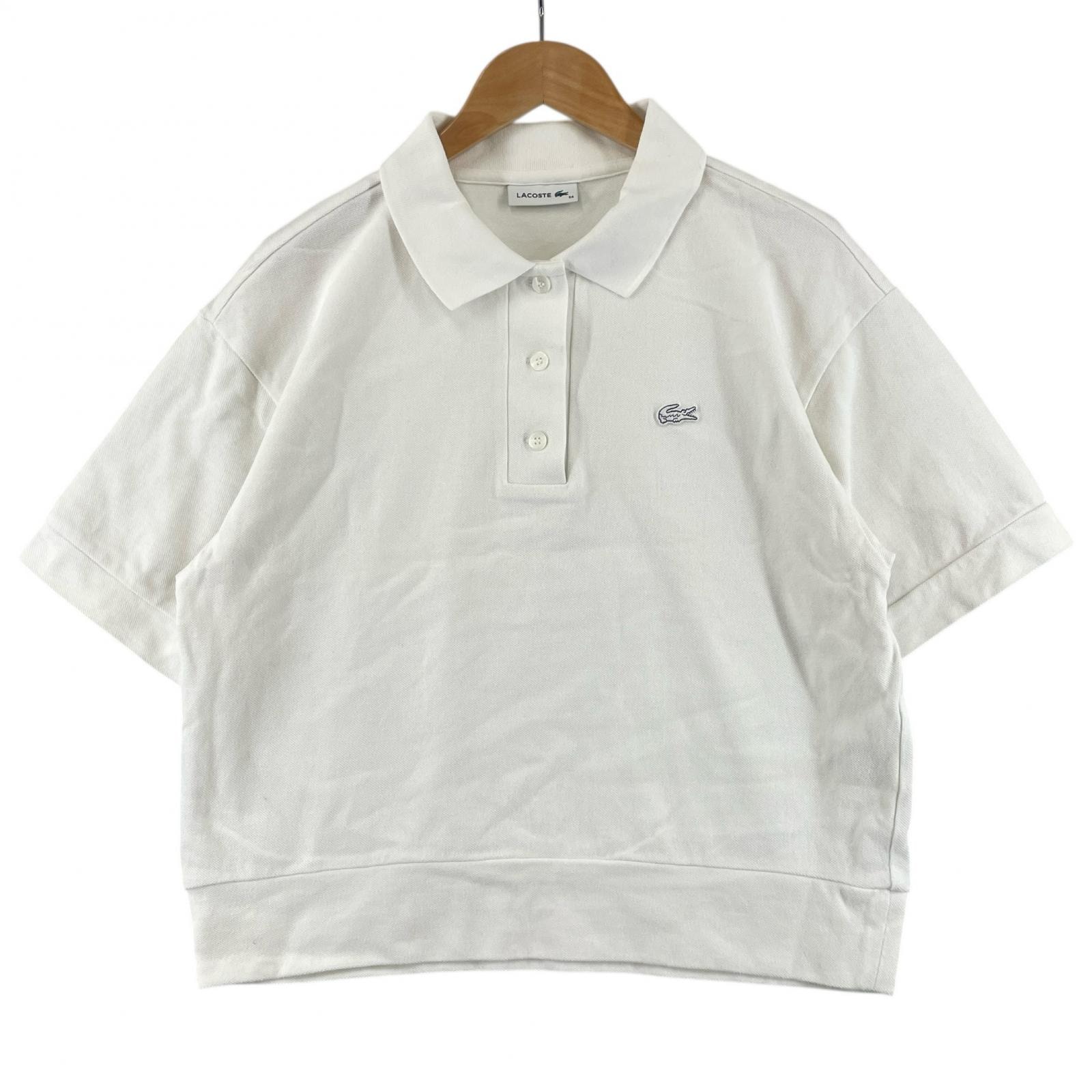 LACOSTE ラコステ ポロシャツ コットン ホワイト メンズ【古着】【中古】