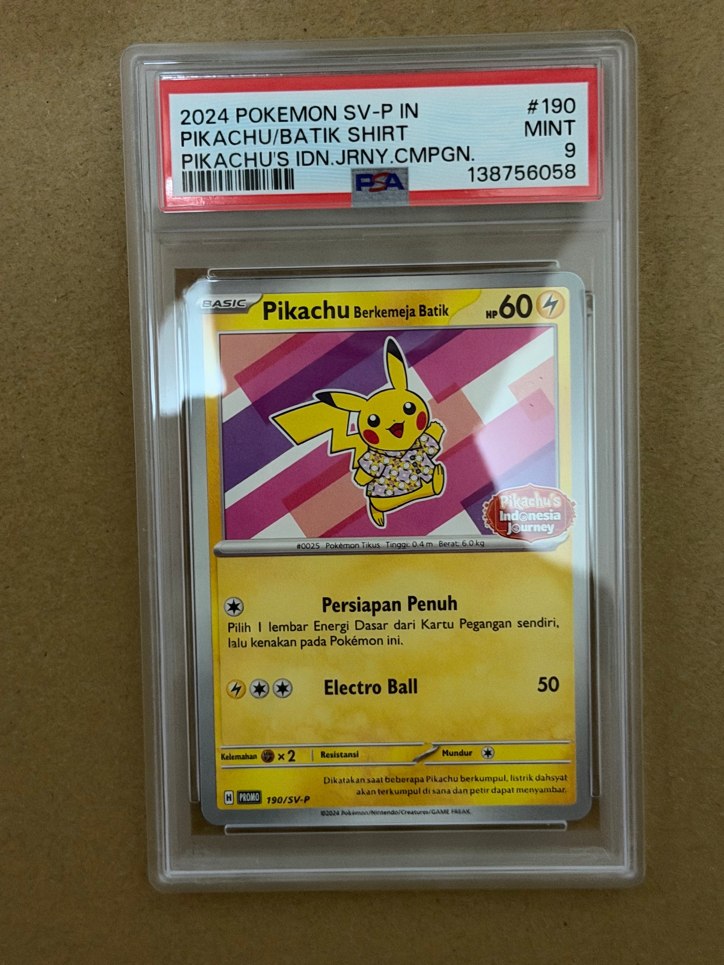 PSA9】バティックシャツを着たピカチュウ (フラワーピカチュウ柄) P
