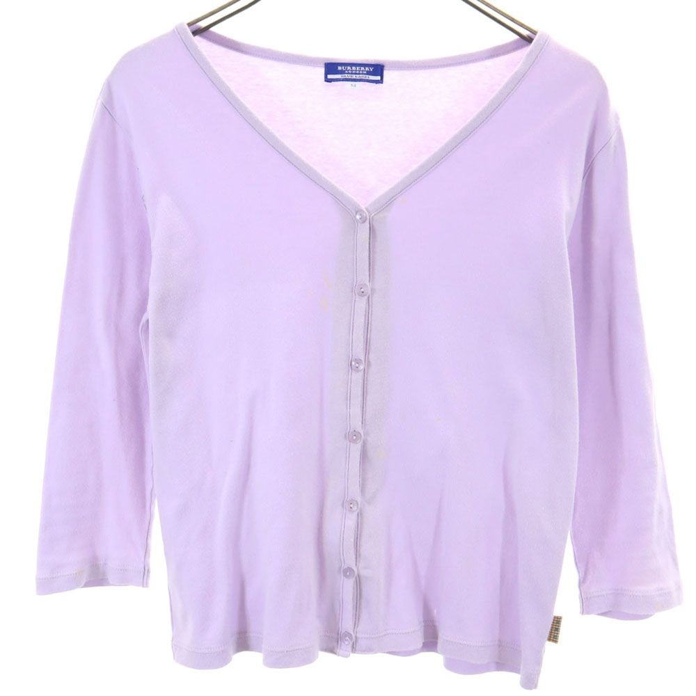 BURBERRY BLUE LABEL バーバリーブルーレーベル 三陽商会 7分袖 スウェット カーディガン M パープル系