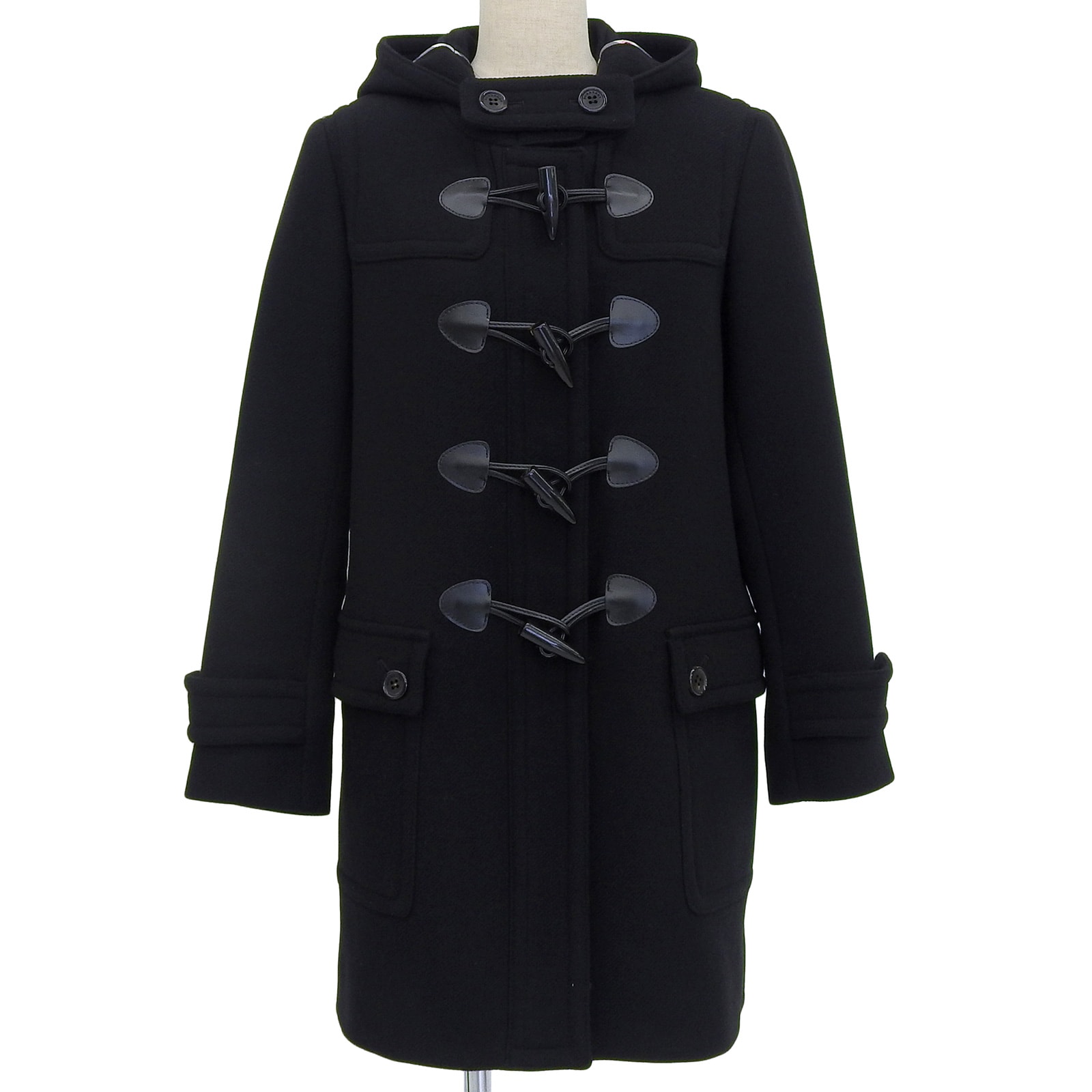 極美品 バーバリーロンドン ダッフルコート ブラック レディース 38 B1B37-850-09