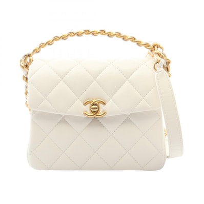 シャネル CHANEL マトラッセ トップハンドル 2WAY ハンドバッグ バッグ キャビアスキン(グレインドカーフ) レディース ホワイト系 AS4472 【中古】