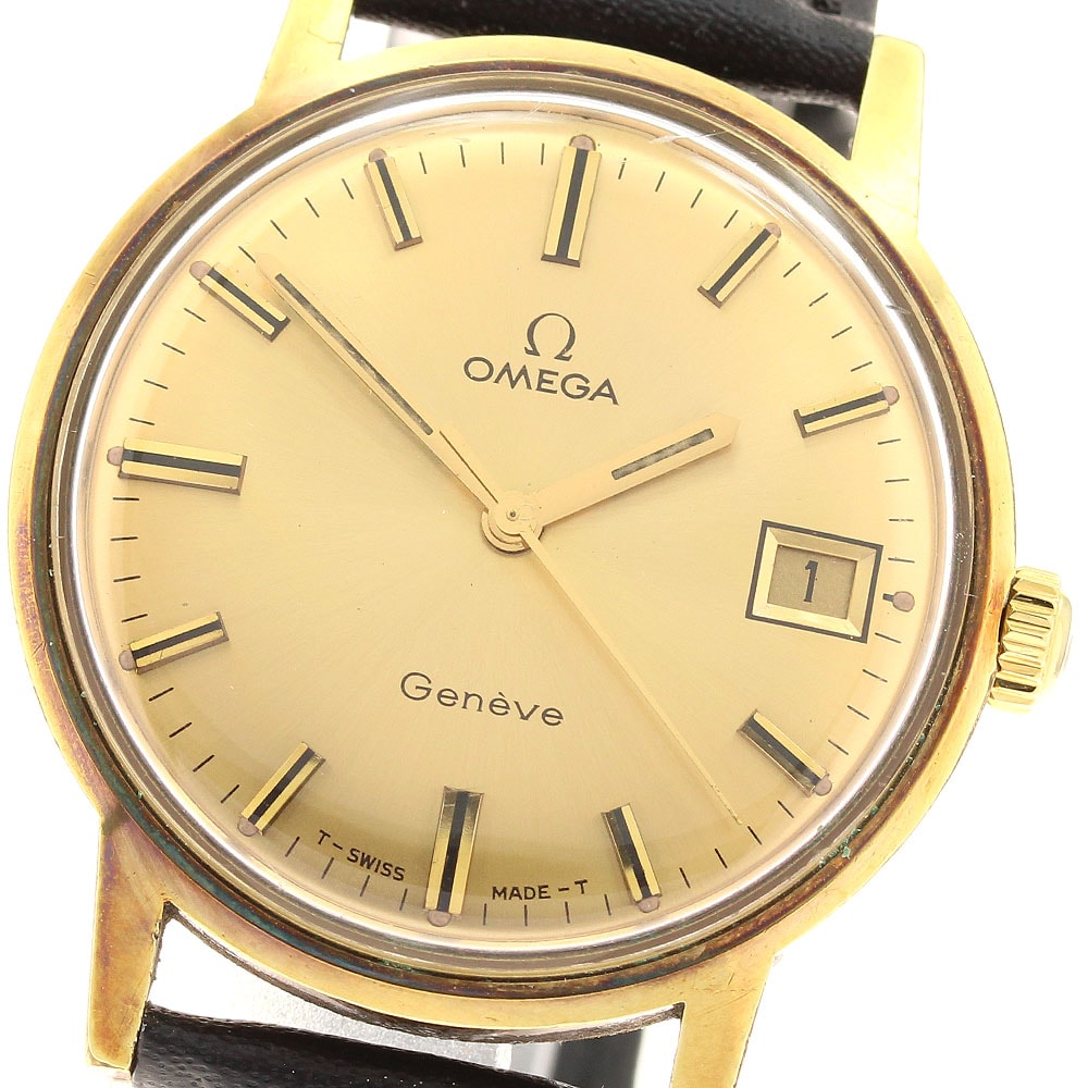 D (傷や汚れあり)】オメガ ジュネーブ デイト Cal.613 136.070 メンズ
