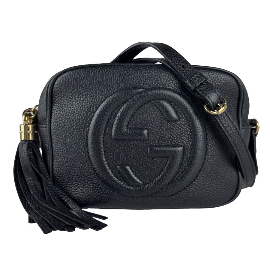 グッチ GUCCI ショルダーバッグ ソーホー レザー ブラック レディース 308364【中古】 z10772