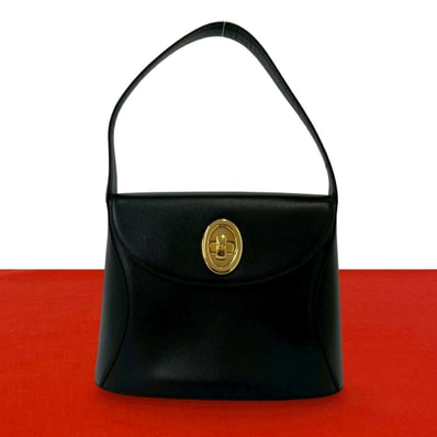 Christian Dior ディオール CD ロゴ 金具 レザー ハンドバッグ ブラック
43560