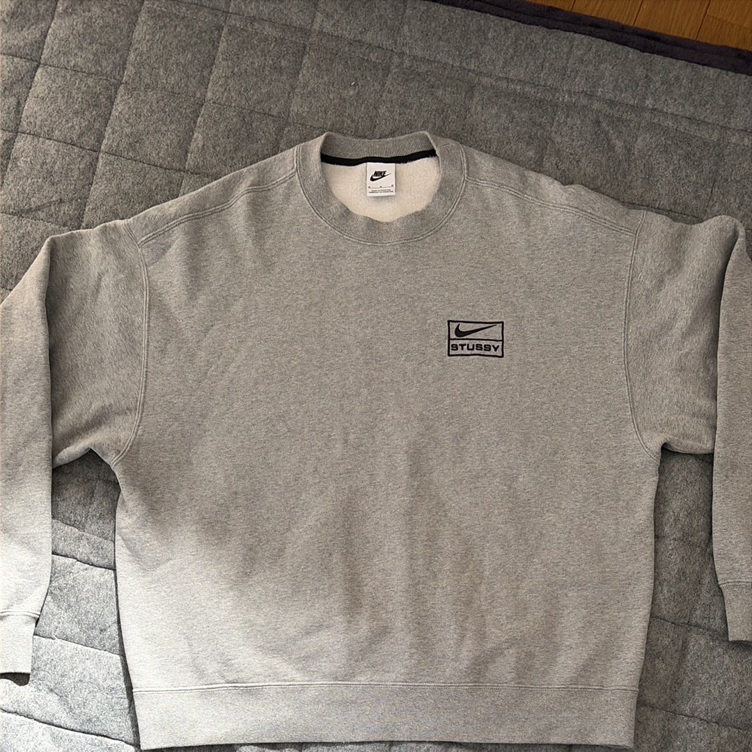 Stussy x Nike Fleece Crew (US Size) "Grey" DO9337-063
