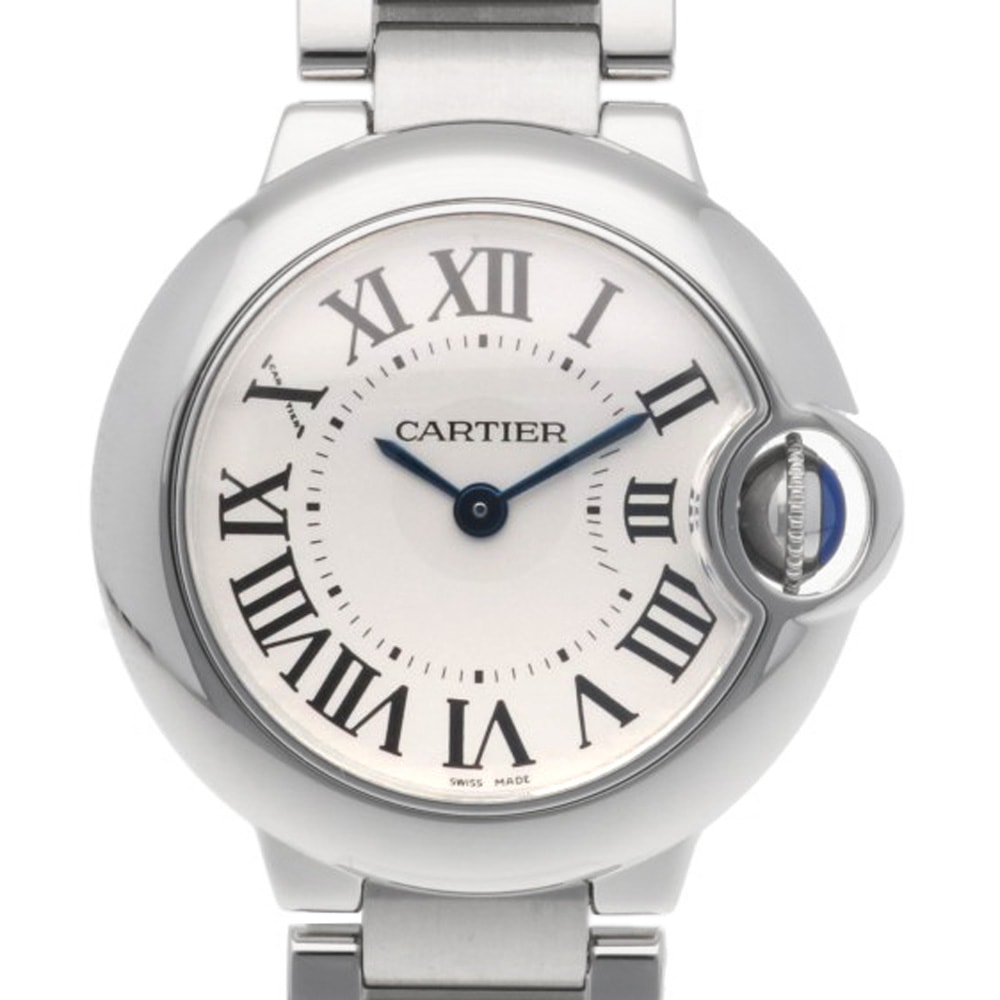 カルティエ バロンブルー 腕時計 時計 ステンレススチール 3009 クオーツ レディース 1年保証 CARTIER 中古