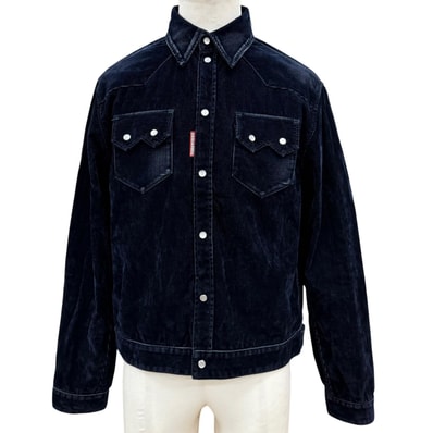 極美品 ディースクエアード Flocked Cord Jean Jacket