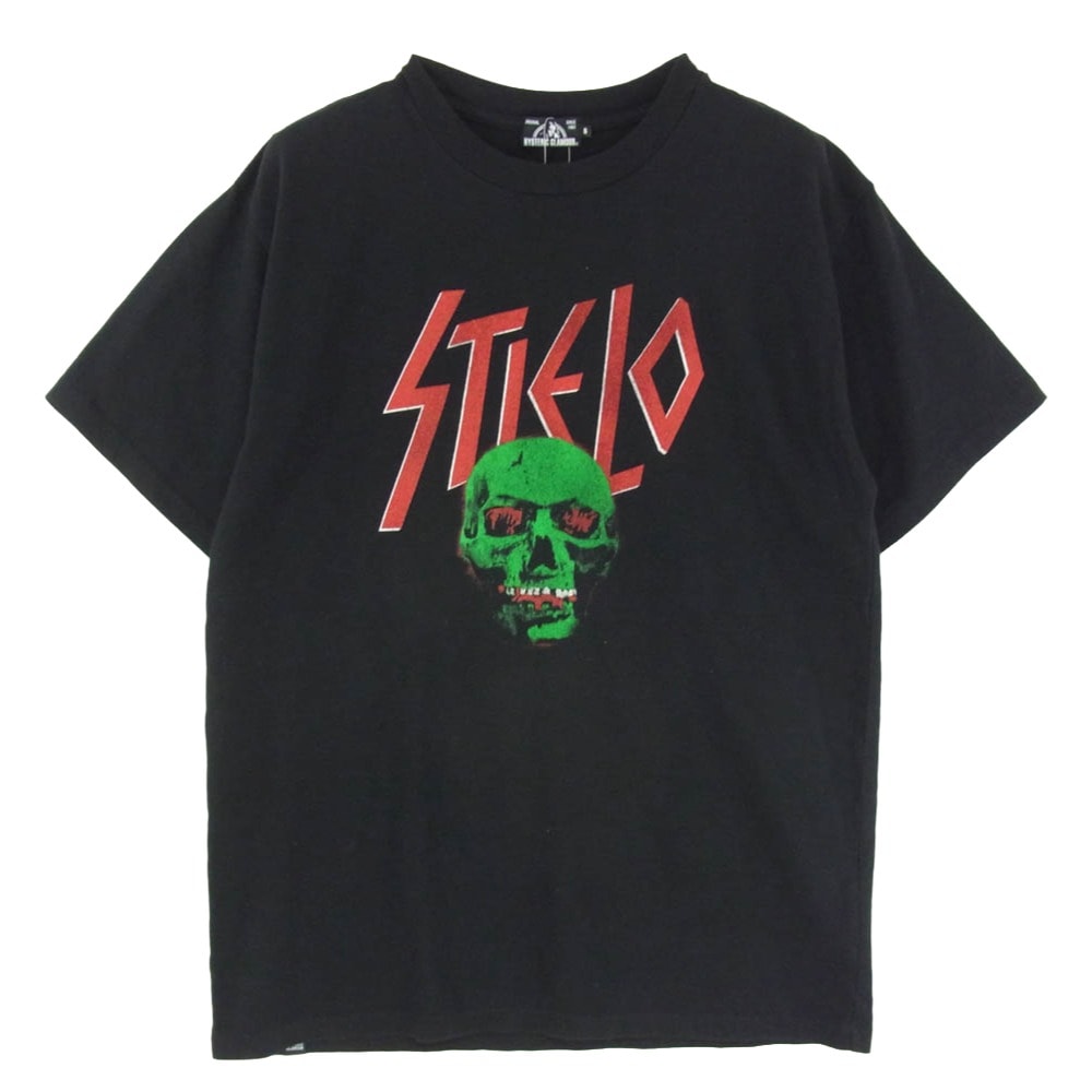 HYSTERIC GLAMOUR ヒステリックグラマー 18AW 02183CT30 Stie-lo DEATH SONG TSUYOSHI NOGUCHI 野口強 グラフィックプリント Tシャツ 半袖カットソー ブラック系 S【中古】