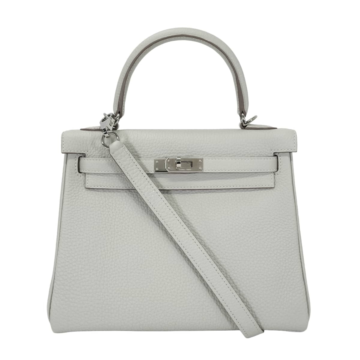 HERMES エルメス ショルダーバッグ ケリー25 内縫い グリスパール (グリペール/パールグレー) トゴ シルバー金具 U刻印 新品同様【中古】