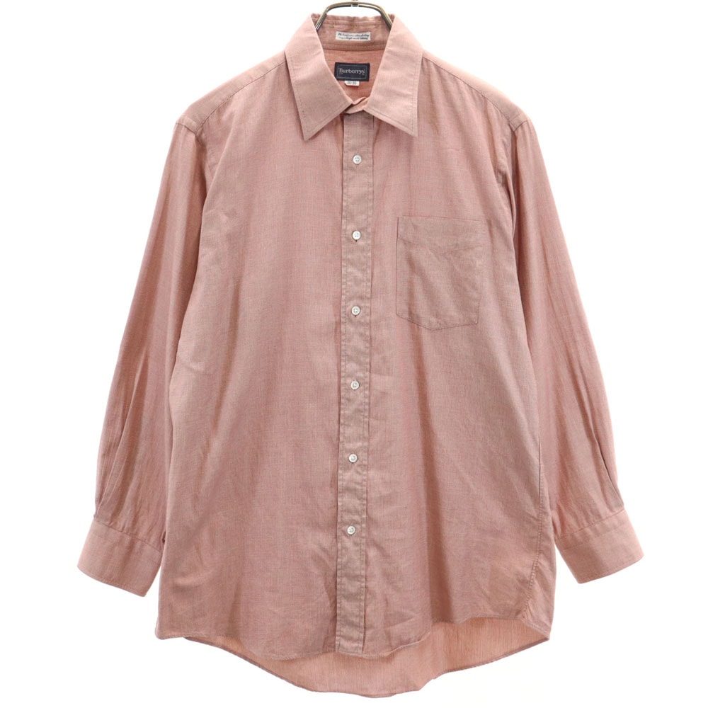 Burberrys バーバリーズ 90s 日本製 オールド 長袖 シャツ 39-80 ピンクブラウン系