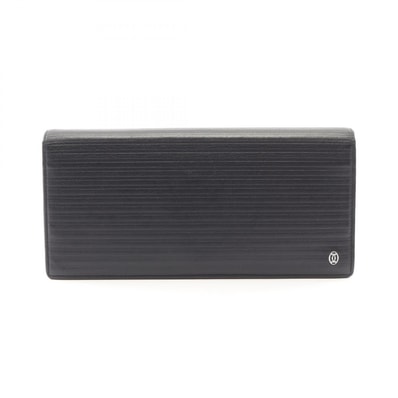 カルティエ CARTIER パシャ 二つ折り長財布 財布 レザー メンズ ブラック系 【中古】