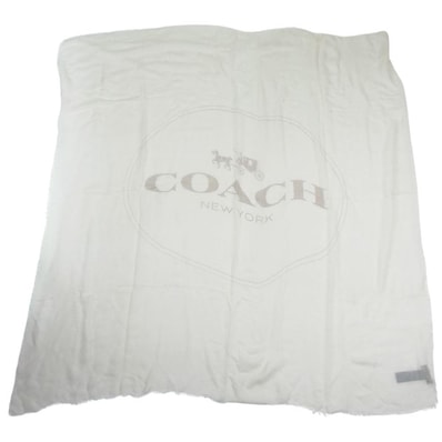 COACH コーチ ストール ロゴデザイン モーダル カシミア 大判 ストール ベージュ系【中古】