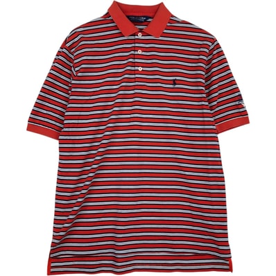 古着 ラルフローレン Ralph Lauren POLO GOLF ポロゴルフ 半袖 ボーダー ポロシャツ メンズM相当/eaa635295