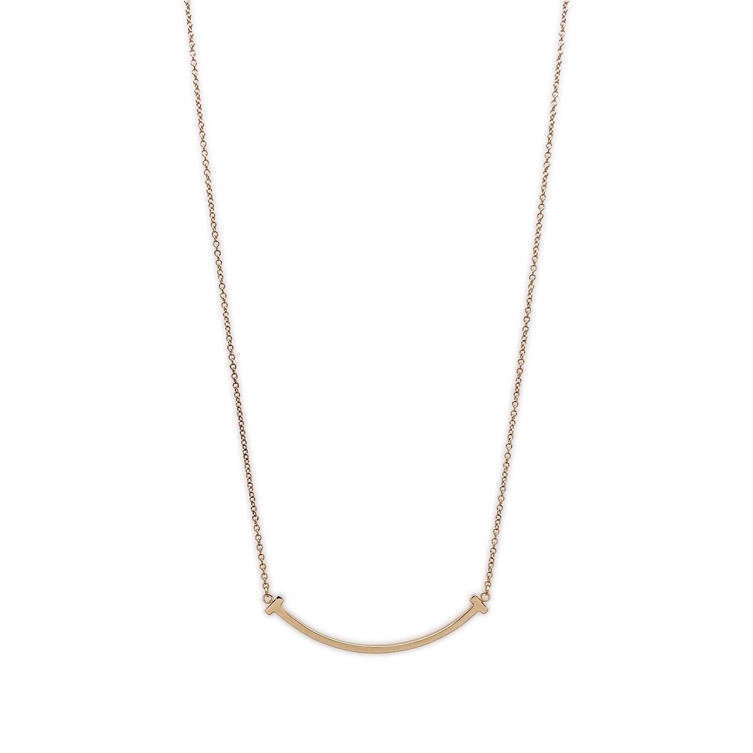 TIFFANY&Co. ティファニー Tスマイル スモール ネックレス
 ペンダント K18PG ゴールド 新品仕上済 ユニセックス
 【中古】