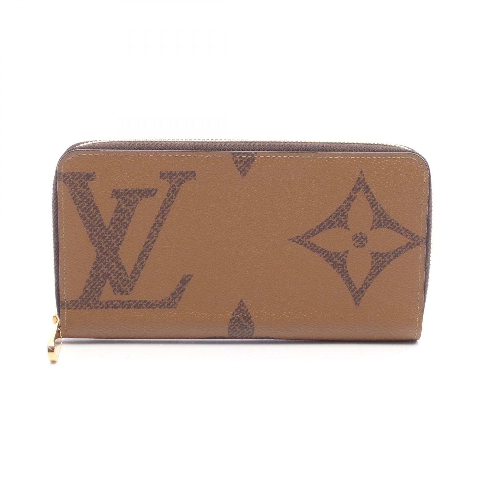ルイ・ヴィトン LOUIS VUITTON ジッピーウォレット モノグラムジャイアントリバース ラウンド長財布 財布 レザー PVC レディース ブラウン系 M69353 【中古】