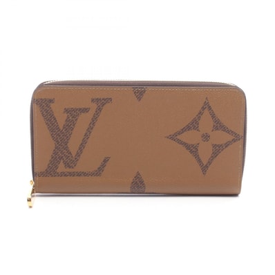 ルイ・ヴィトン LOUIS VUITTON ジッピーウォレット モノグラムジャイアントリバース ラウンド長財布 財布 レザー PVC レディース ブラウン系 M69353 【中古】