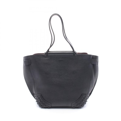 トッズ TOD'S ウェーブ トートバッグ バッグ レザー レディース ブラック系 【中古】