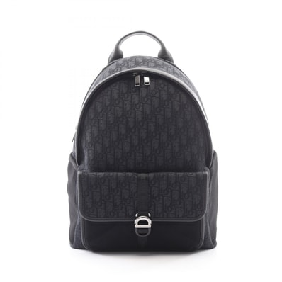 ディオール Dior DIOR 8 オブリーク リュックサック バックパック バッグ キャンバス レザー メンズ ブラック系 【中古】