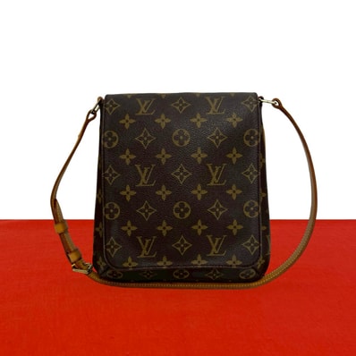 LOUIS VUITTON ルイヴィトン ミュゼット サルサ モノグラム レザー PVC ショルダーバッグ ブラウン
86141