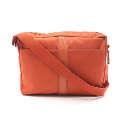 エルメス HERMES アカプルコ バサスMM ショルダーバッグ バッグ キャンバス レザー トワルシェブロン / ヴォーグミ トワルシェブロン ブリック メンズ レディース オレンジ系 【中古】