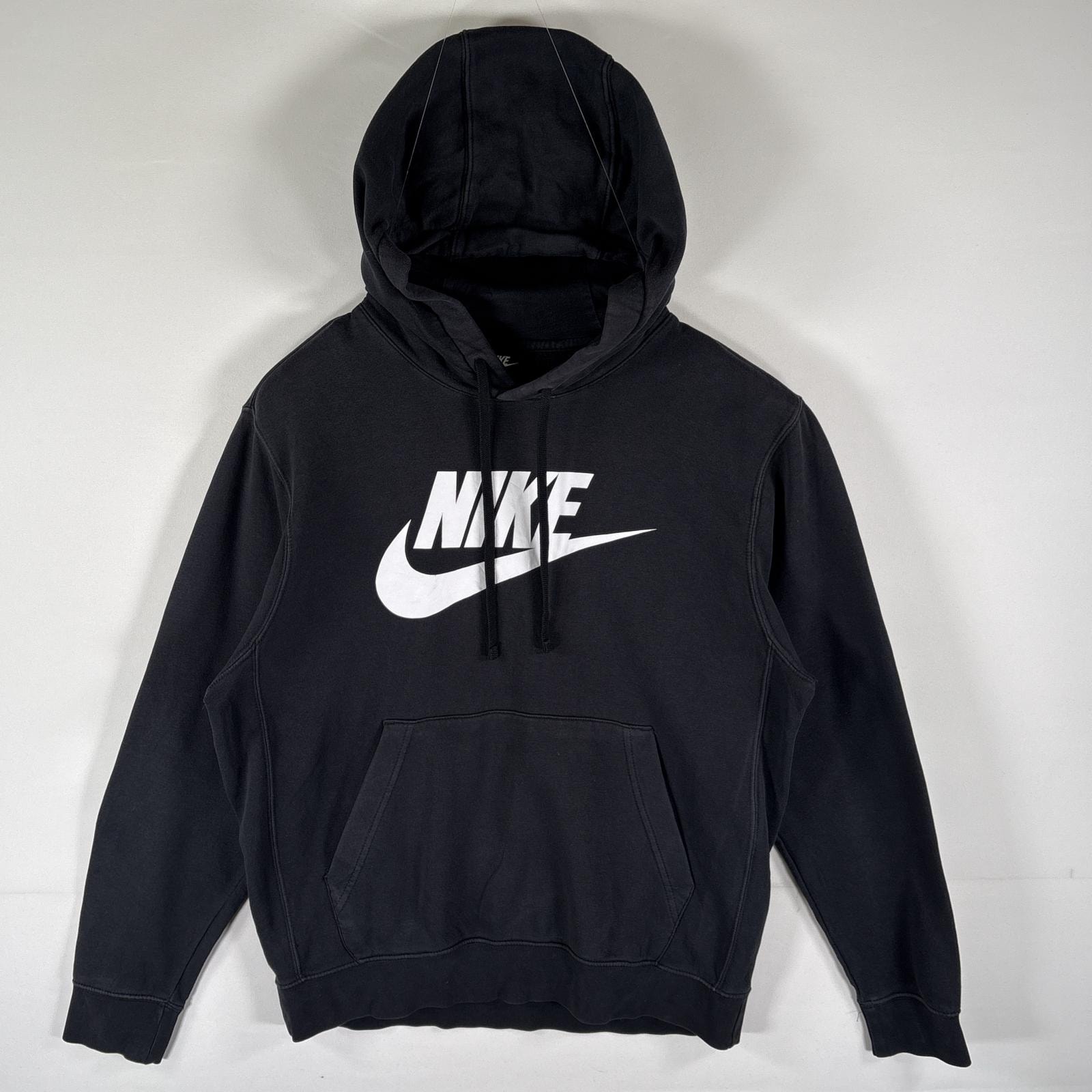 古着 ナイキ NIKE パーカー スウェット ビッグロゴプリント プルオーバー フーディ スポーツ M  ブラック メンズ