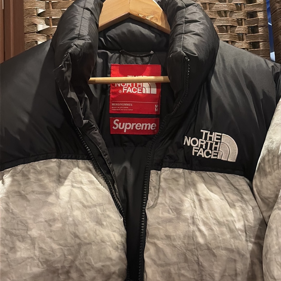 Supreme x The North Face Nuptse Jacket "White Paper Print"