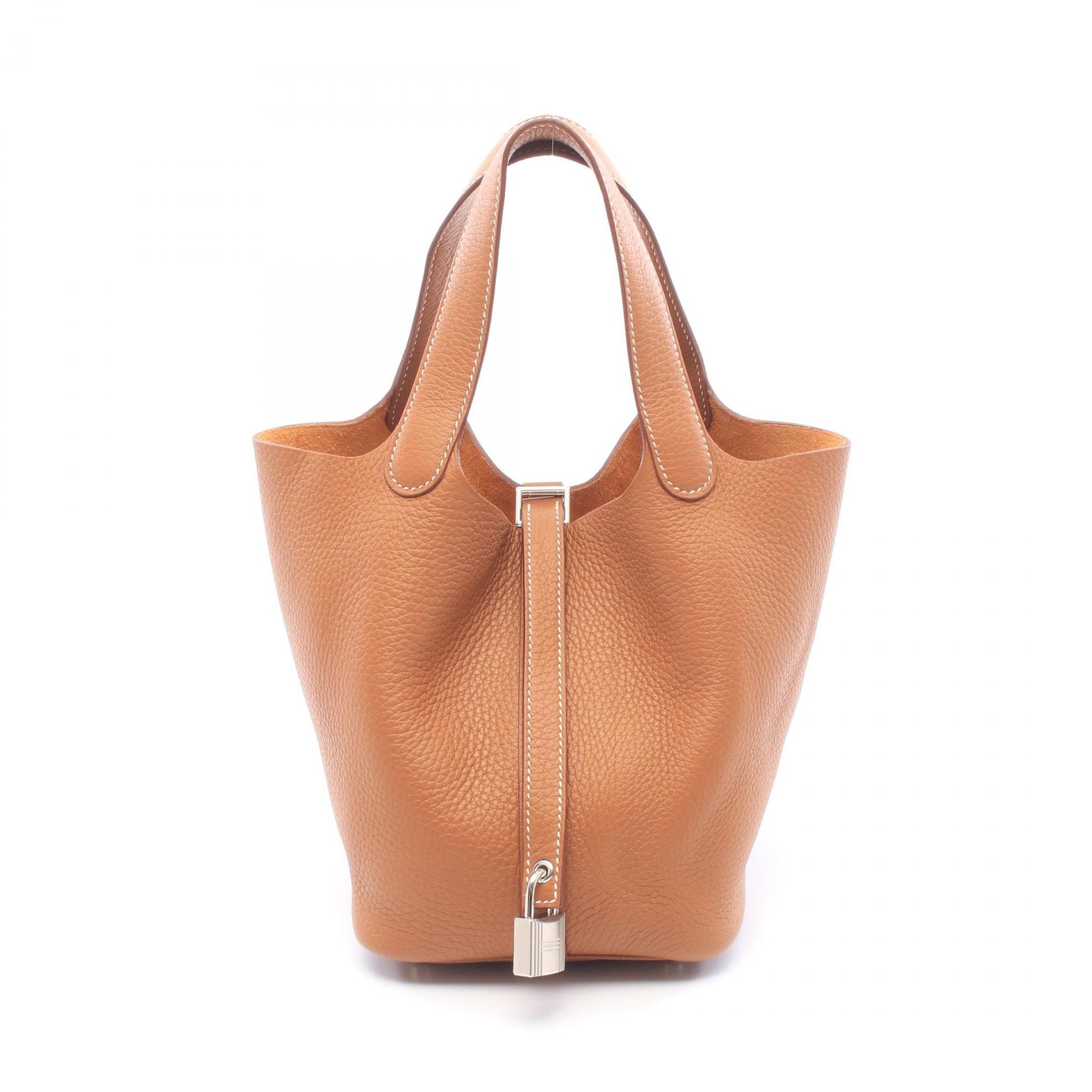 エルメス HERMES ピコタンロックPM ゴールド ハンドバッグ バッグ トリヨンクレマンス トリヨンクレマンス レディース ブラウン系 【中古】