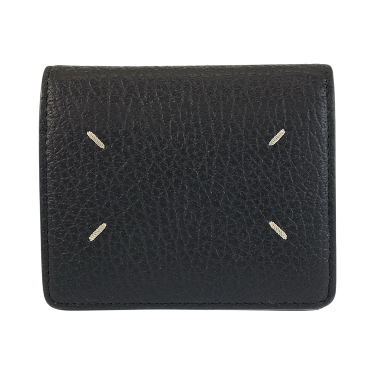 美品 Maison Margiela メゾン マルジェラ ブラック 黒 レザー 折り財布 コンパクトウォレット 男女兼用 601965 【中古】