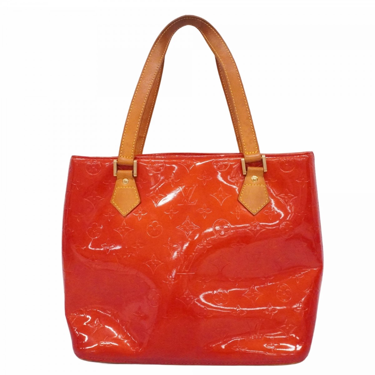 【6dd4296】ルイヴィトン トートバッグ ヴェルニ ヒューストン M91092 ルージュ【中古】レディース