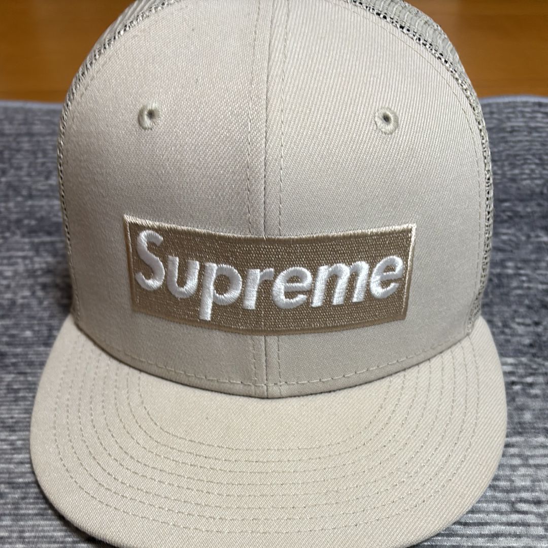 Supreme Box Logo Mesh Back New Era "Stone" (23SS)