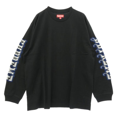 Supreme シュプリーム 25AW Intarsia Sleeve L/S Top インターシャ スリーブ 長袖 Tシャツ カットソー ブラック系 XL【極上美品】【中古】