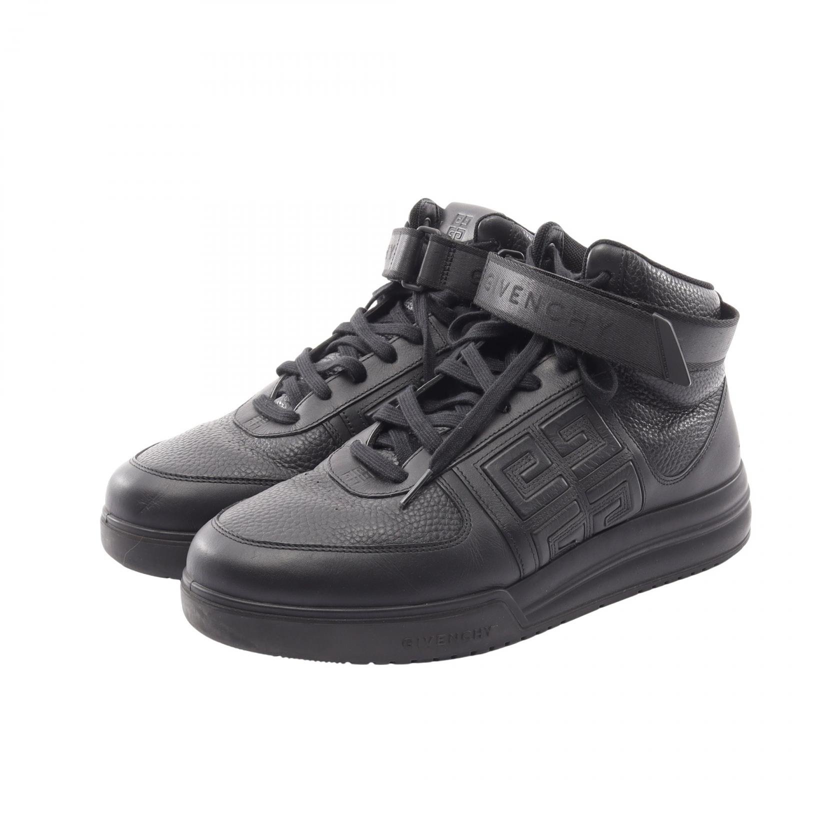 ジバンシィ GIVENCHY G4 スニーカー 靴 レザー メンズ ブラック系 【中古】