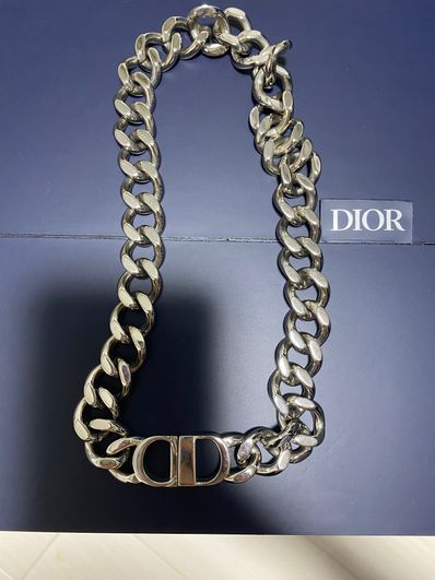 Dior CD ICON Chain Link Necklace "Silver"