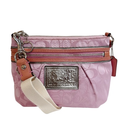 コーチ COACH ショルダーバッグ シグネチャー ポピー ポシェット 斜めかけ 鞄 ピンク