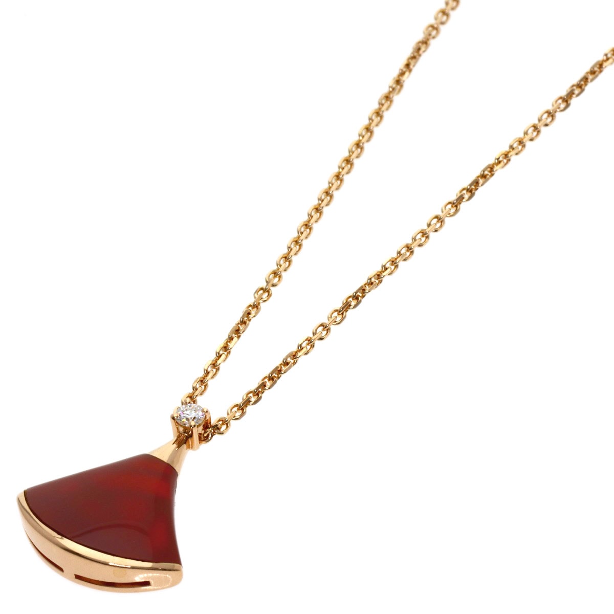 BVLGARI ブルガリ ディーヴァ ドリーム ダイヤモンド カーネリアン ネックレス K18PG レディース [中古]