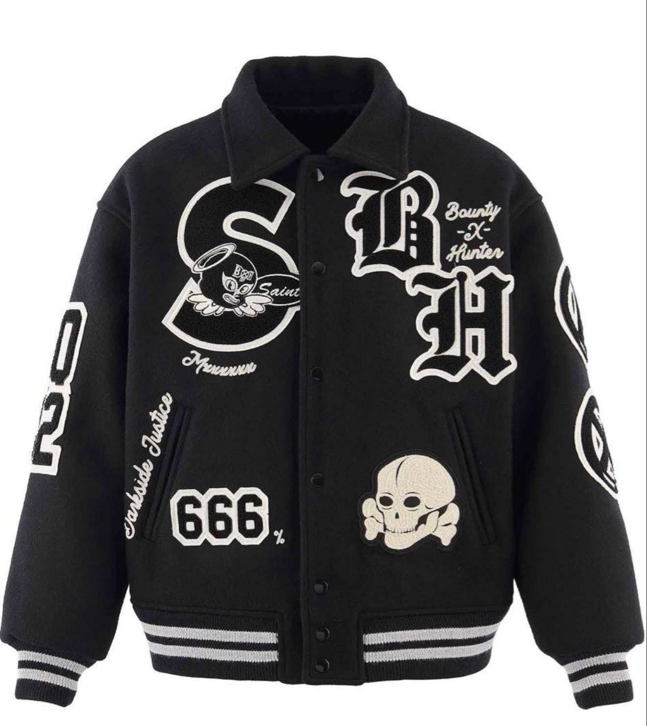 SAINT Mxxxxxx x BOUNTY HUNTER BH Varsity JKT SNT Hunter "Black"
