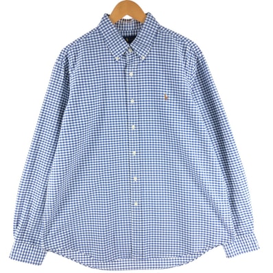 古着 ラルフローレン Ralph Lauren ギンガムチェック 長袖 ボタンダウンチェックシャツ メンズXL相当/eaa528179
