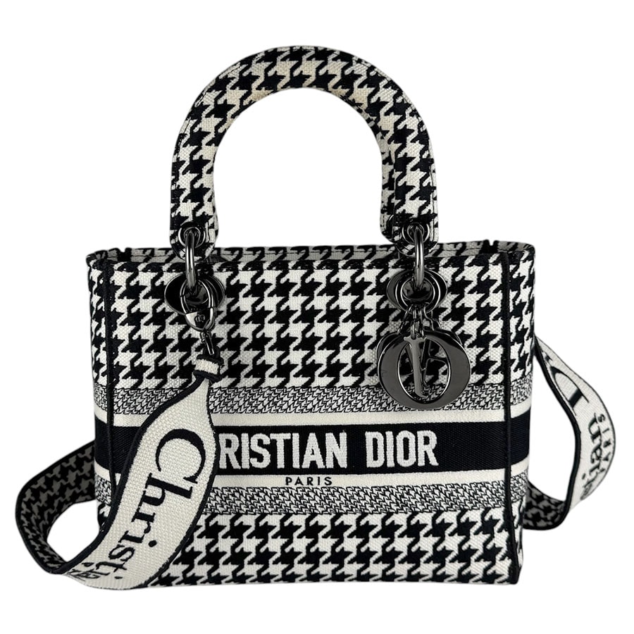 クリスチャンディオール Christian Dior ハンドバッグ ショルダーバッグ レディディライト キャンバス ブラック/ホワイト レディース【中古】 z10135