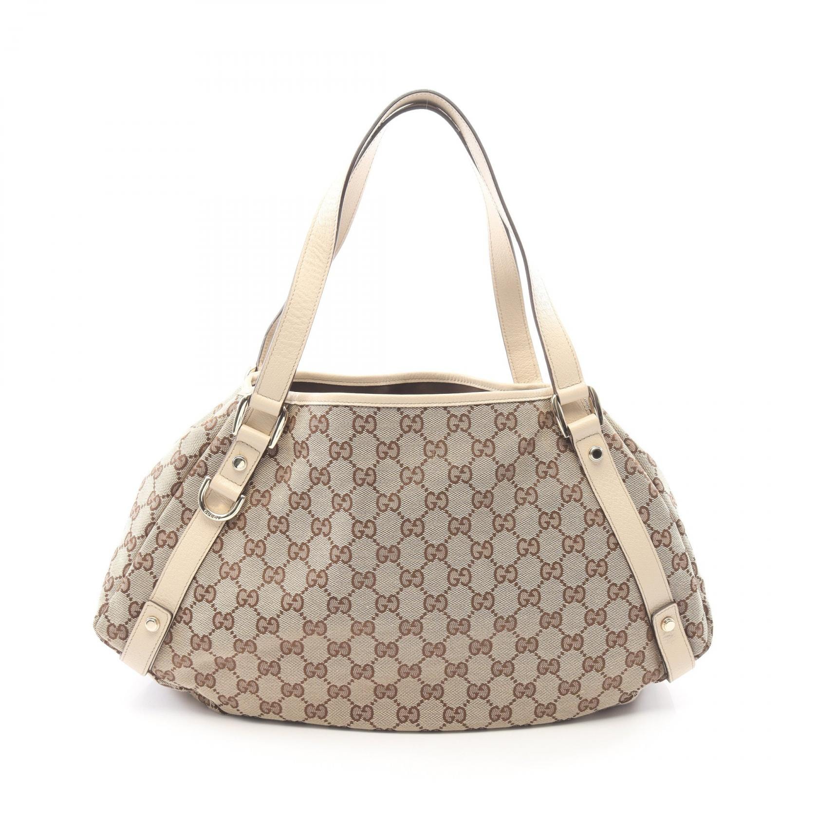 グッチ GUCCI アビー GGキャンバス ショルダーバッグ バッグ キャンバス レザー レディース ベージュ系 / アイボリー系 130736 【中古】