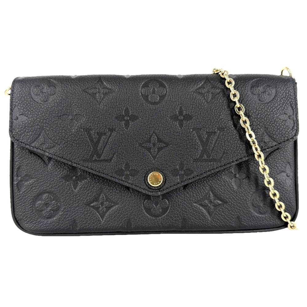 LOUIS VUITTON ルイヴィトン ショルダーバッグ ポシェットフェリシー チェーンウォレット 肩掛け 斜め掛け M64064 モノグラムアンプラント    ブラック 黒 ゴールド金具 レディース 美品【中古品】