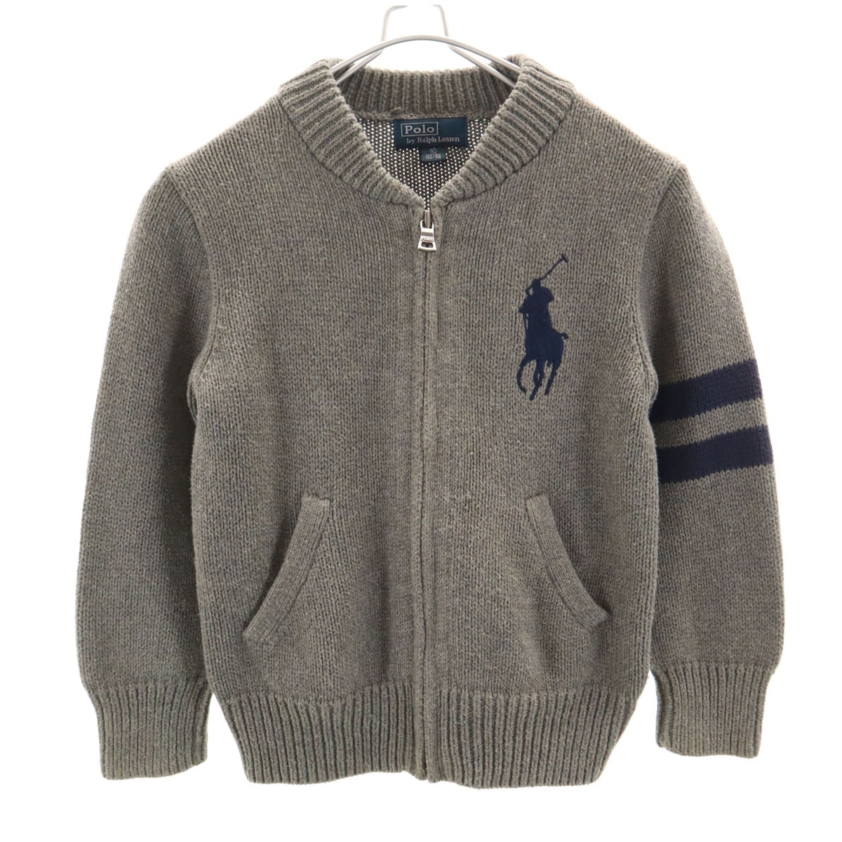 Polo by Ralph Lauren ポロバイラルフローレン ビッグポニー 長袖 ニット ジップジャケット 110 グレー