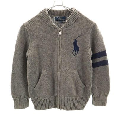 Polo by Ralph Lauren ポロバイラルフローレン ビッグポニー 長袖 ニット ジップジャケット 110 グレー