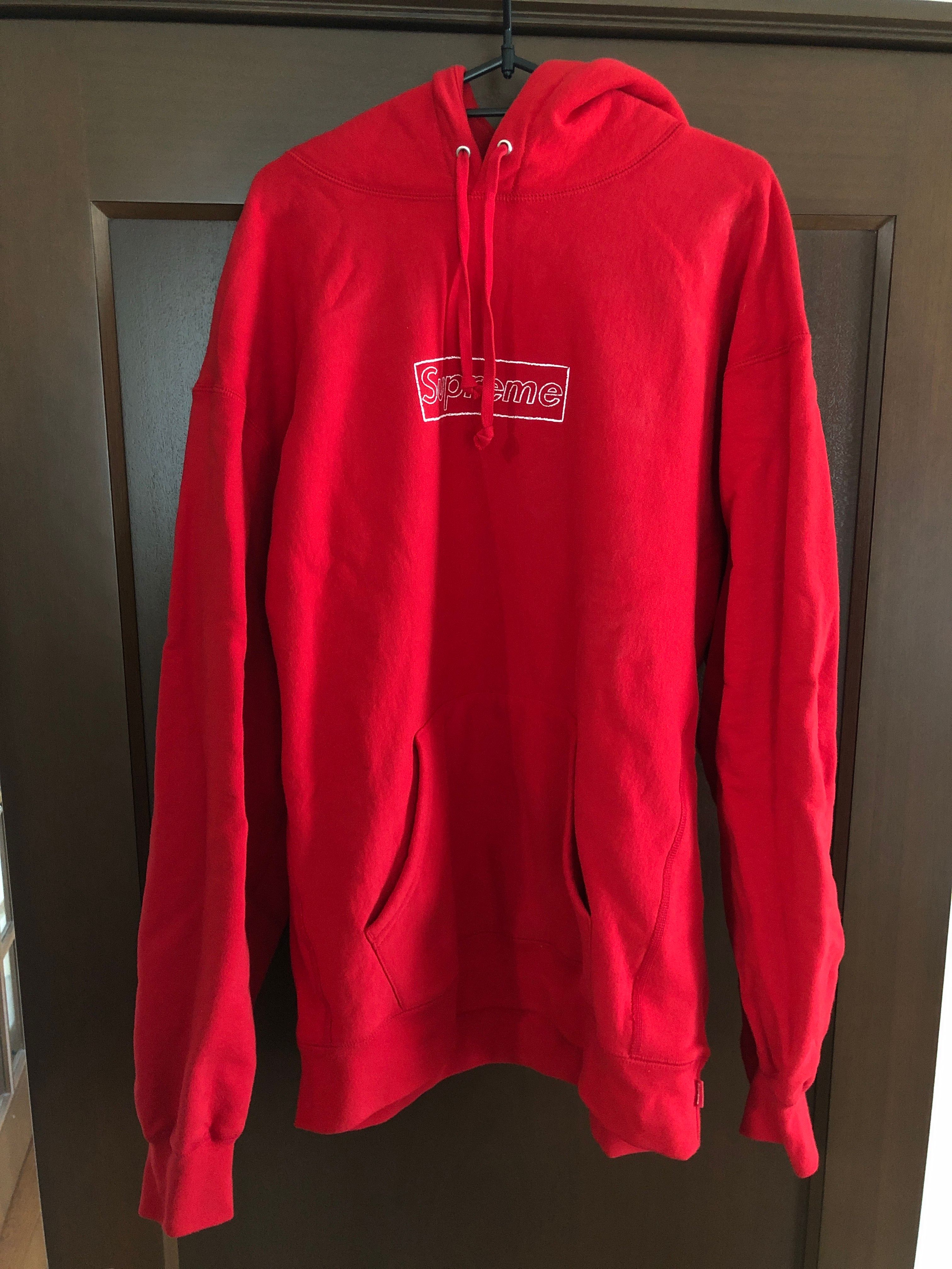 Supreme KAWS Chalk Logo Hooded Sweatshirt "Red"(2021)