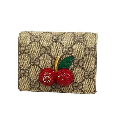GUCCI Cherry GG Supreme Canvas Card Case
