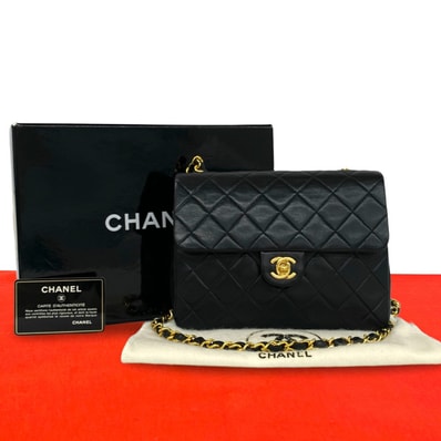 CHANEL シャネル マトラッセ ココマーク 金具 ラムスキン ショルダーバッグ ブラック
78073