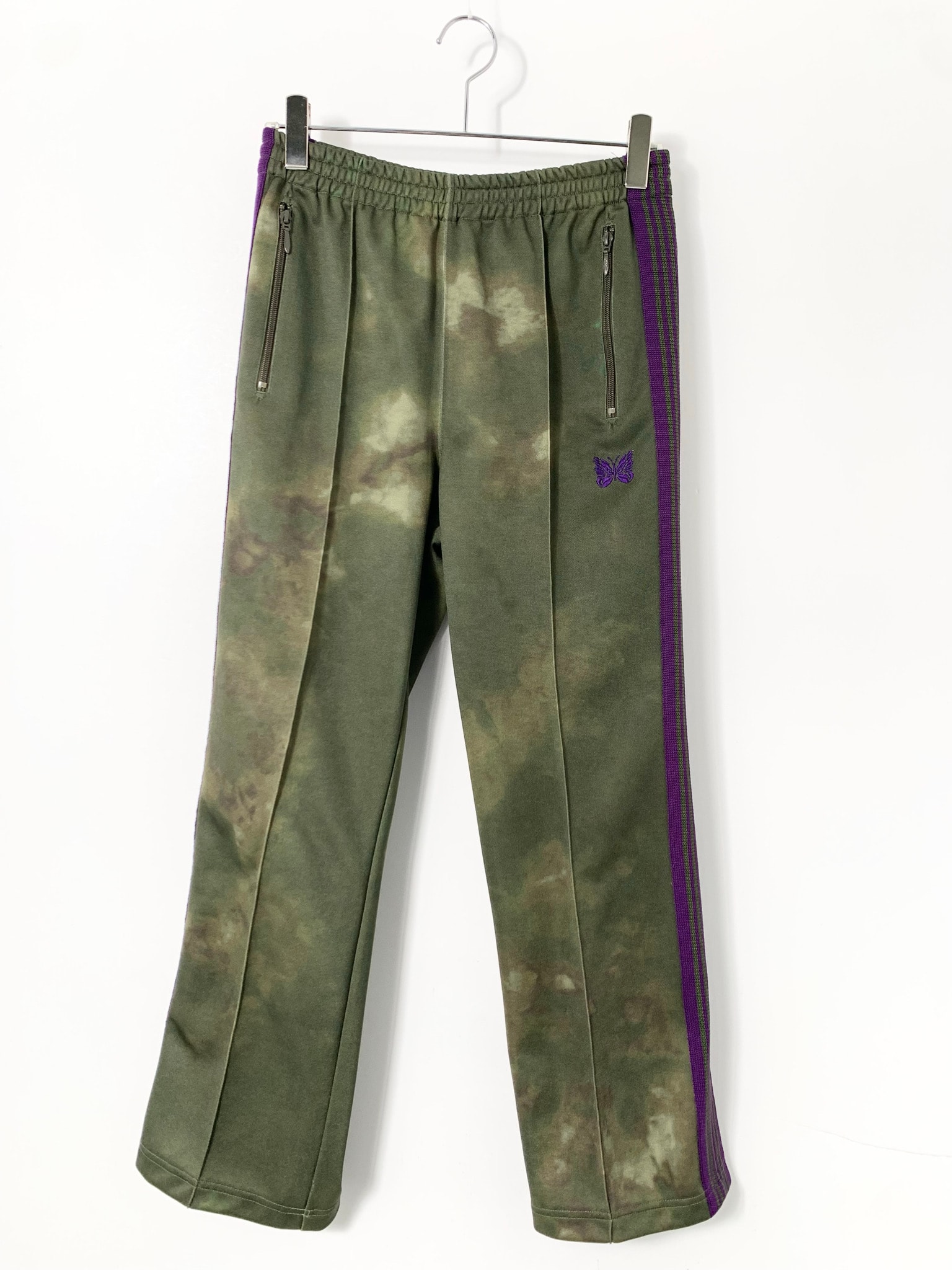 Needles 21AW UNEVEN DYE TRACK PANTS "Khaki"