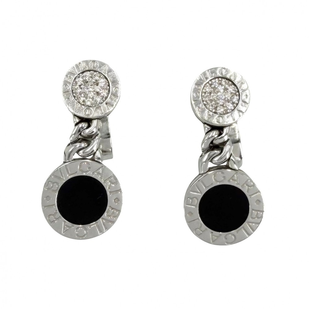 BVLGARI ブルガリ イヤリング ブルガリブルガリ 18金WG Au750 ジュエリー アクセサリー K18ホワイトゴールド ダイヤモンド レディース 約16.4g【中古品】